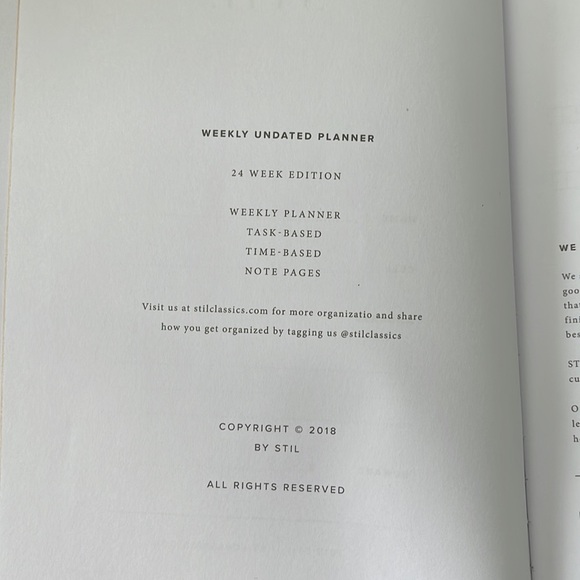 NWOT STIL Planner - Weekly Undated Planner - Picture 2 of 6